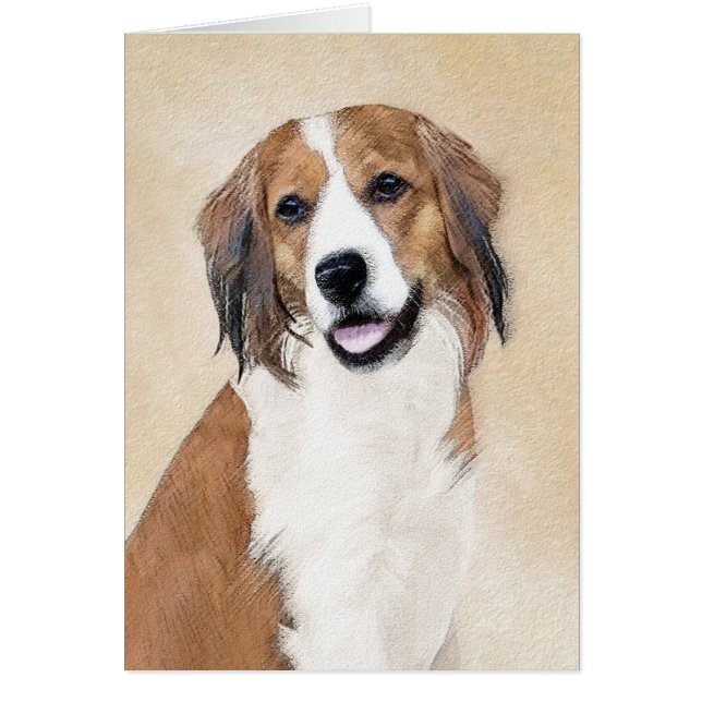 Nederlandse Kooikerhondje Painting - Hund Art Hälsningskort (Framsidan)