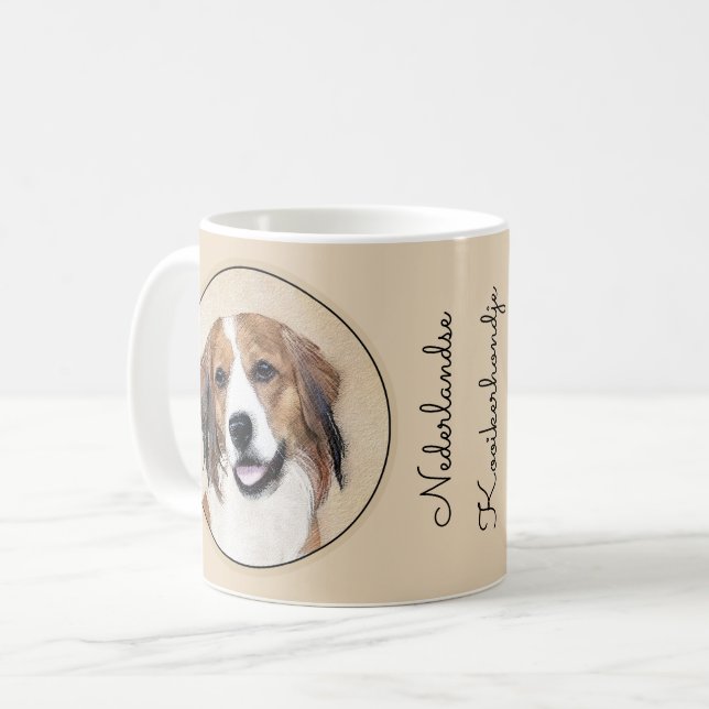 Nederlandse Kooikerhondje Painting - Hund Art Kaffemugg (Framsida vänster)
