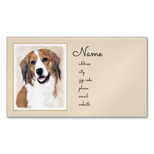 Nederlandse Kooikerhondje Painting - Hund Art Magnetiska Visitkort