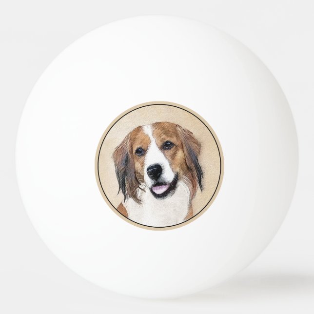 Nederlandse Kooikerhondje Painting - Hund Art Pingisboll (Framsidan)
