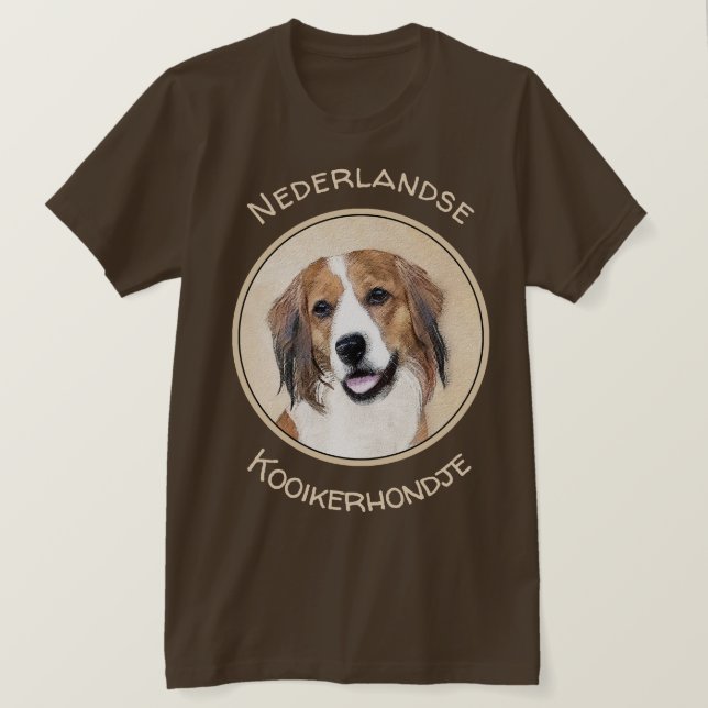 Nederlandse Kooikerhondje Painting - Hund Art T Shirt (Design framsida)