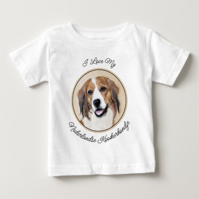 Nederlandse Kooikerhondje Painting - Hund Art T Shirt (Framsida)
