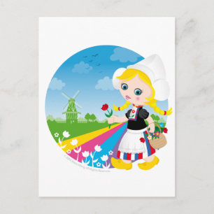 Nederländsk flicka vykort