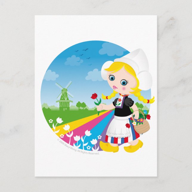 Nederländsk flicka vykort (Framsida)