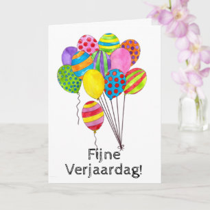 Nederländsk födelsedagsbukett ballonger kort