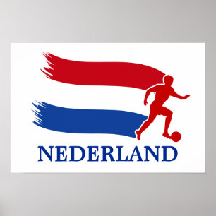 Nederländsk fotbollflagga poster
