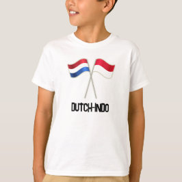 Nederländsk-indier med två flaggor t shirt