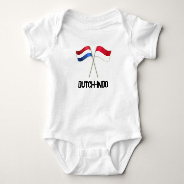 Nederländsk-indones med två flaggor t shirt (Framsida)