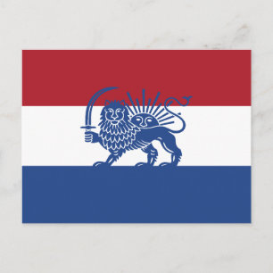 Nederländsk iransk Leeuw en Zon Arvflag Vykort