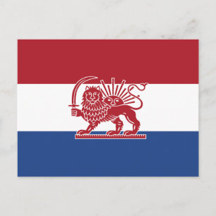 Nederländsk iransk Lejon och Sol-arvflagga Vykort
