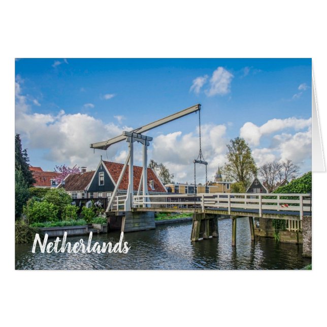 Nederländsk lyftbrygga av trä OBS kort (Framsidan Horizontal)