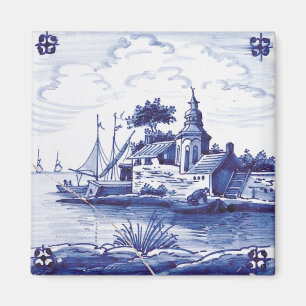 Nederländsk traditionell blå bricka magnet