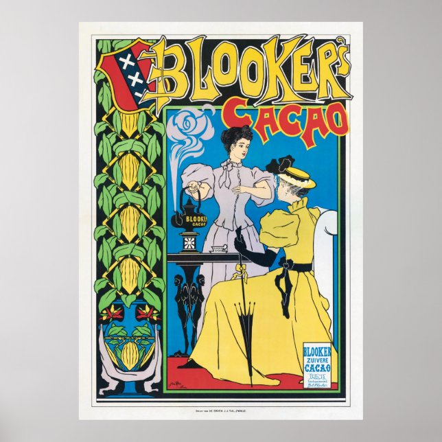 Nederländsk Vintage Reklam Poster återställd (Framsidan)