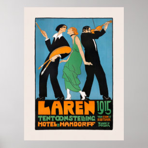 Nederländsk Vintage Reklam Poster Laren 1915