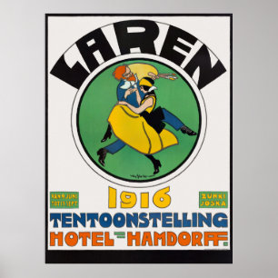 Nederländsk Vintage Reklam Poster Laren 1916