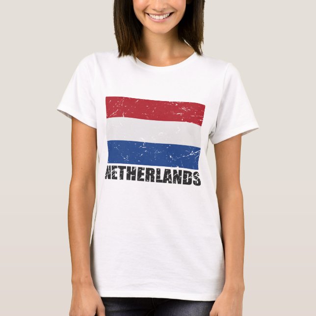 Nederländsk vintageflagga t-shirt (Framsida)