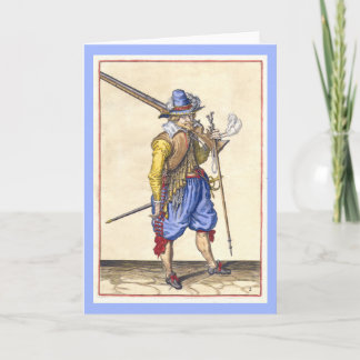Nederländska 1700-talets soldat - hälsningskort kort