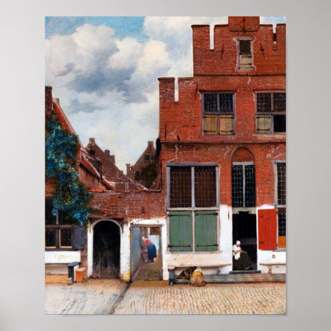 Nederländska Alley, Johannes Vermeer Poster (Framsidan)