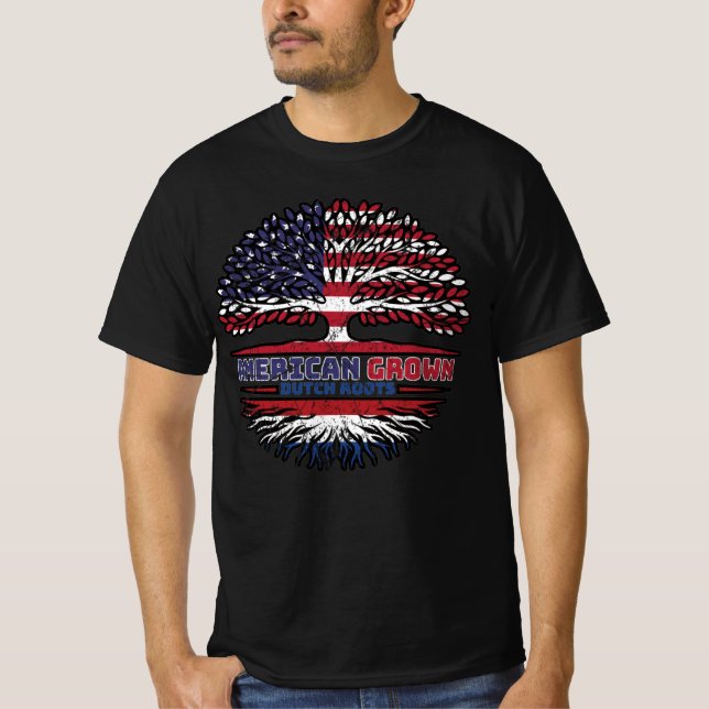 Nederländska amerikanska amerikanska amerikanska a t shirt (Framsida)