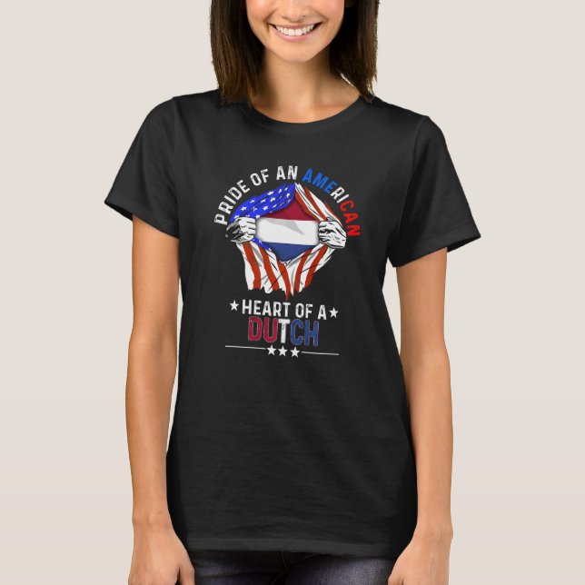 Nederländska amerikanska Pridet Foreign Netherland T Shirt (Framsida)