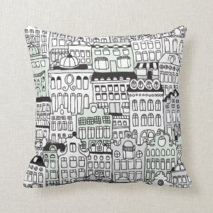 Nederländska amsterdam-illustration hemma mönster kudde