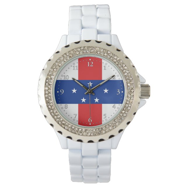 Nederländska Antillerna Flagga Armbandsur (Framsida)