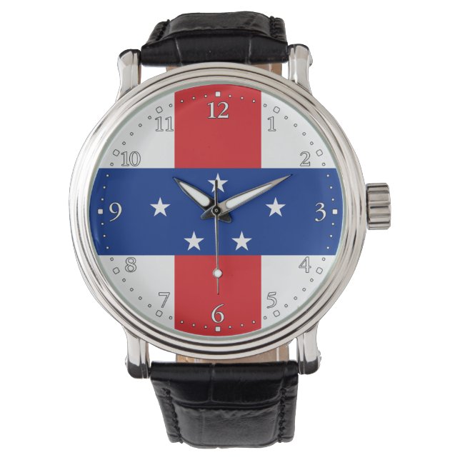 Nederländska Antillerna Flagga Armbandsur (Framsida)