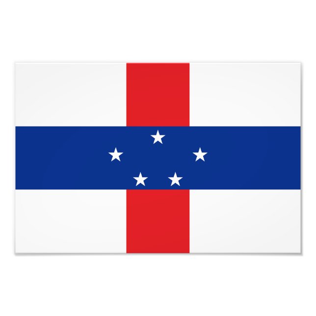 Nederländska Antillerna Flagga Fototryck (Framsidan)