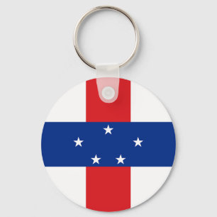 Nederländska Antillerna Flagga Nyckelring