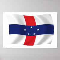 Nederländska Antillerna Flagga Postertryck
