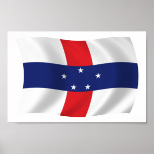 Nederländska Antillerna Flagga Postertryck Poster