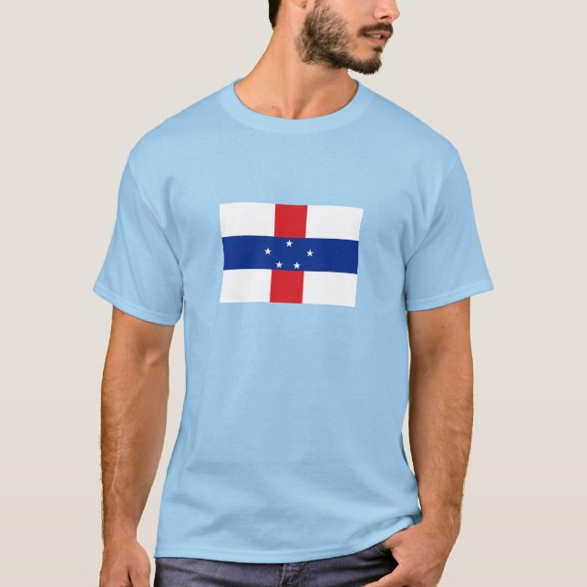 Nederländska Antillerna Flagga T Shirt (Framsida)