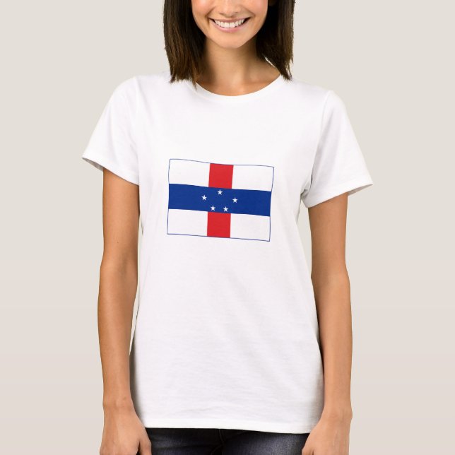 Nederländska Antillerna Flagga T Shirt (Framsida)