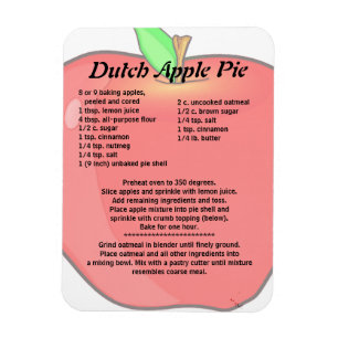 Nederländska Apple Paj Recipe Magnet