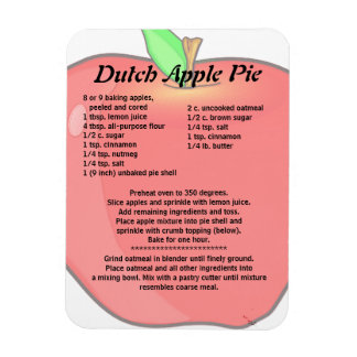 Nederländska Apple Paj Recipe Magnet