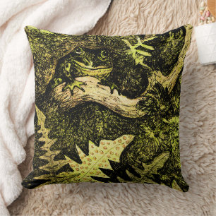 Nederländska Art nouveau Frog i Träd Kudde