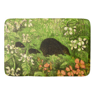Nederländska Art nouveau Hedgehog och Spädbarn Badrumsmatta
