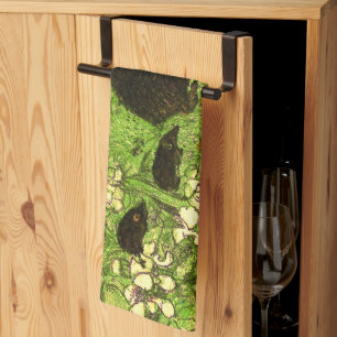 Nederländska Art nouveau Hedgehog och Spädbarn Kökshandduk