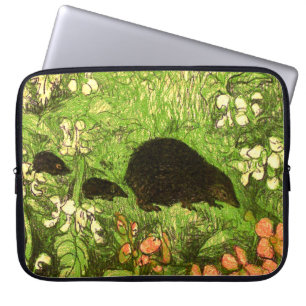 Nederländska Art nouveau Hedgehog och Spädbarn Laptop Fodral