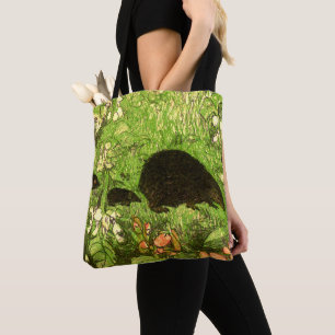 Nederländska Art nouveau Hedgehog och Spädbarn Tygkasse