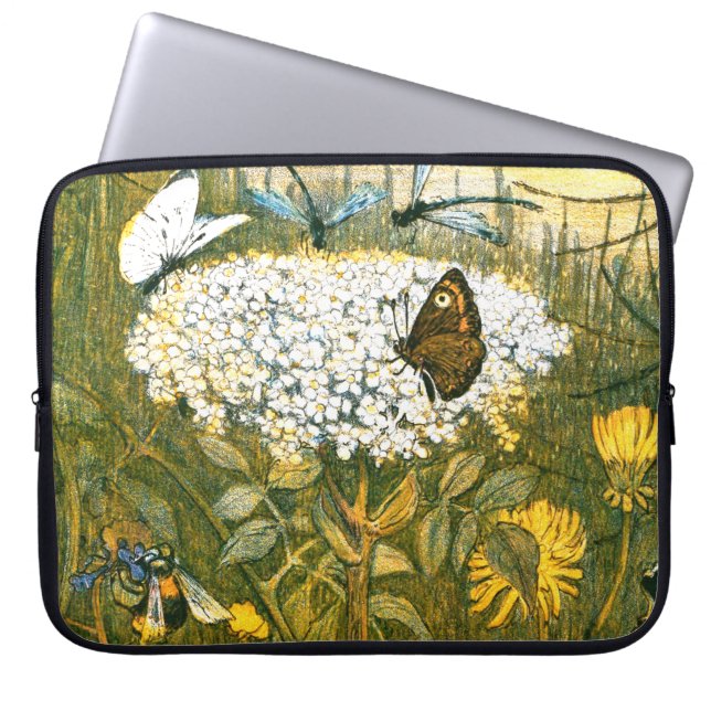 Nederländska Art nouveau Meadow Wildblommor, Butte Laptop Fodral (Framsidan)