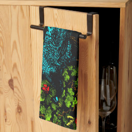 Nederländska Art nouveau Peacock and Butterfly Kökshandduk