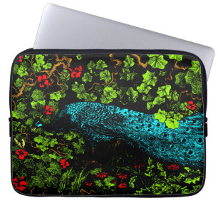 Nederländska Art nouveau Peacock and Butterfly Laptop Fodral