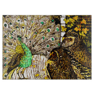 Nederländska Art nouveau Peacock och Uggla