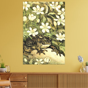 Nederländska Art nouveau Toad och Dogwood Canvastryck