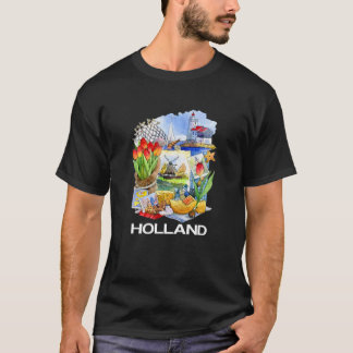 Nederländska attribut: Canals Tulips Windmills T Shirt