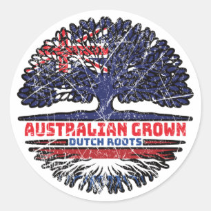 Nederländska australiska Australien Träd Roots Runt Klistermärke