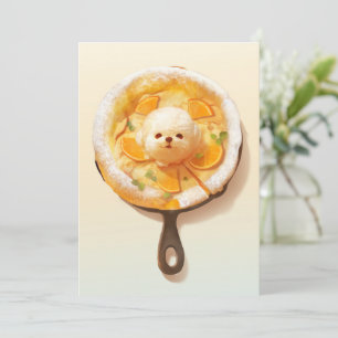 Nederländska Baby Pancake med Cute Hund Ice Cream Julkort