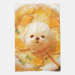 Nederländska Baby Pancake med Cute Hund Ice Cream Kökshandduk