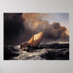Nederländska båtar i en gale poster